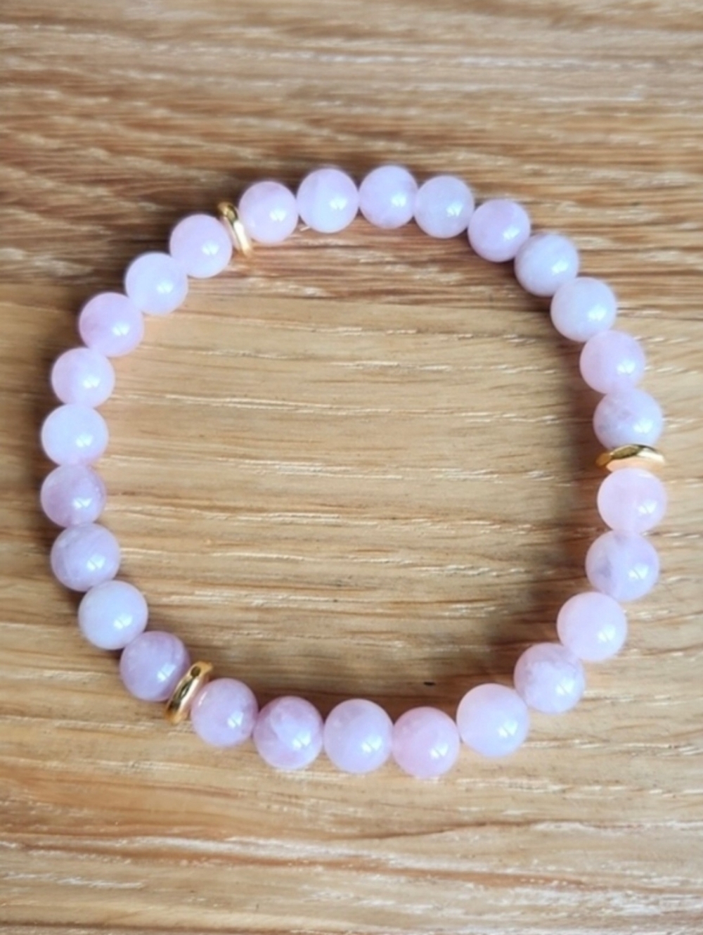 Rose Quartz Beads Stretch Bracelet | Handmade